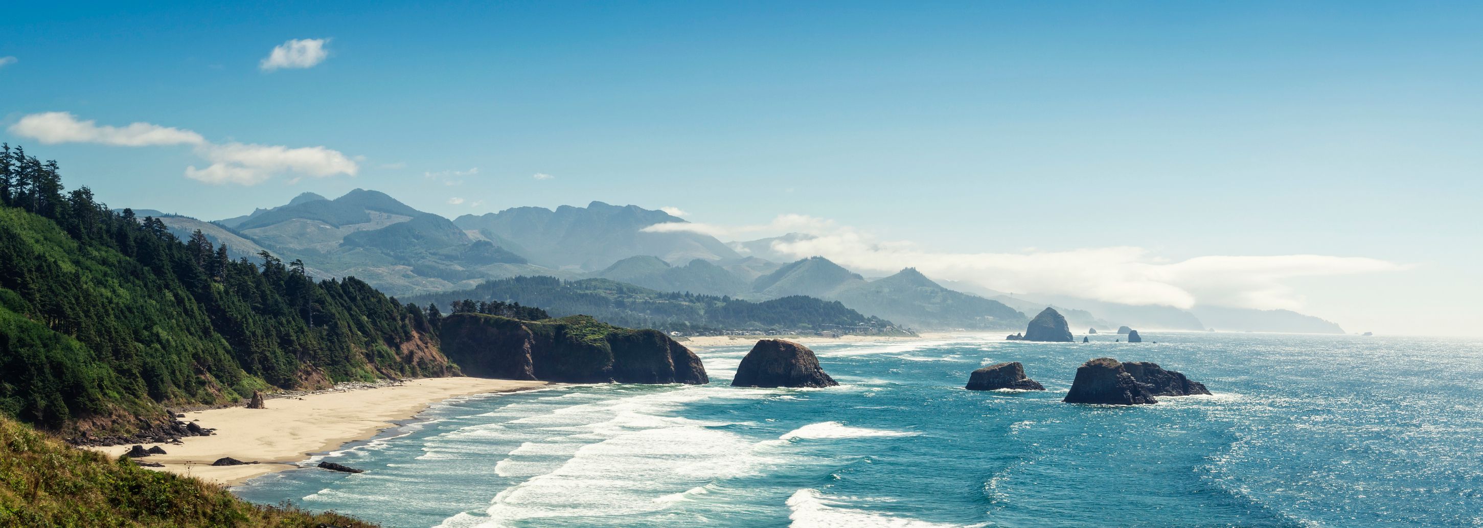 Panoramic Shot of Cannon Beach, Oregon
