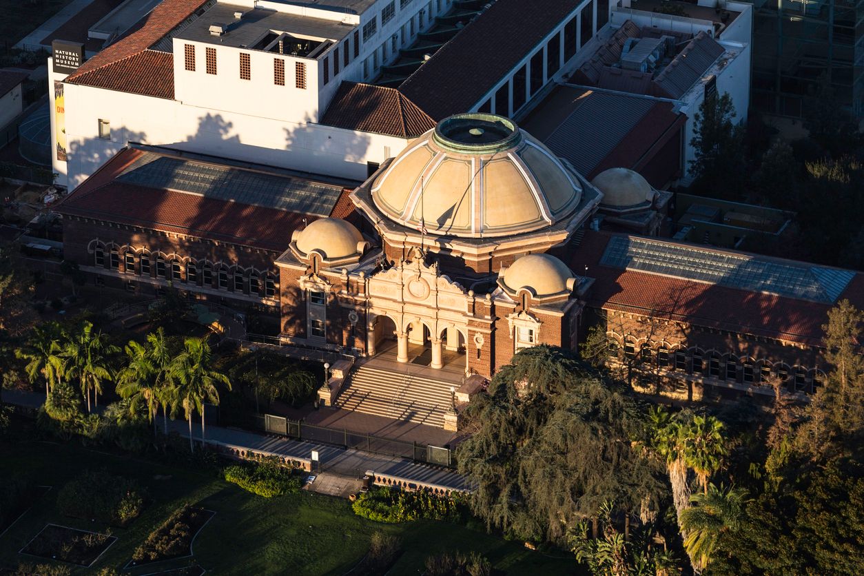 Aerial View Natural History Museum in Los Angeles USA