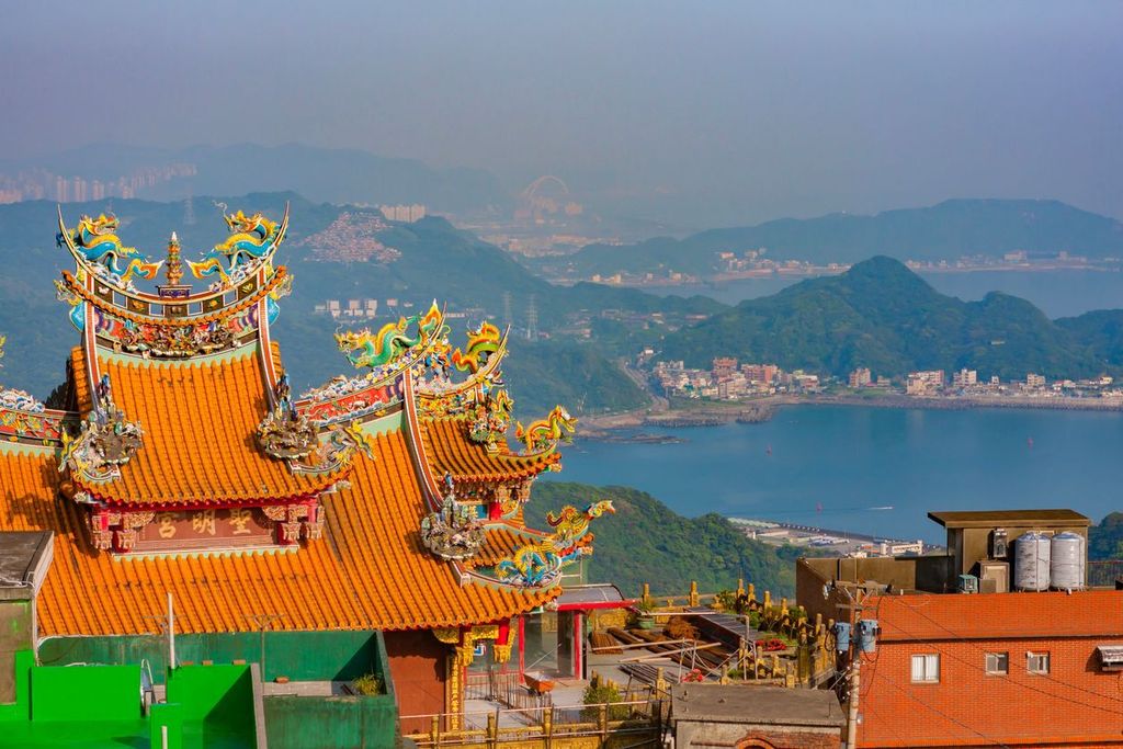 A view on the Pacific Ocean from the Taiwanese village of Jiufen, in the northeast of the island