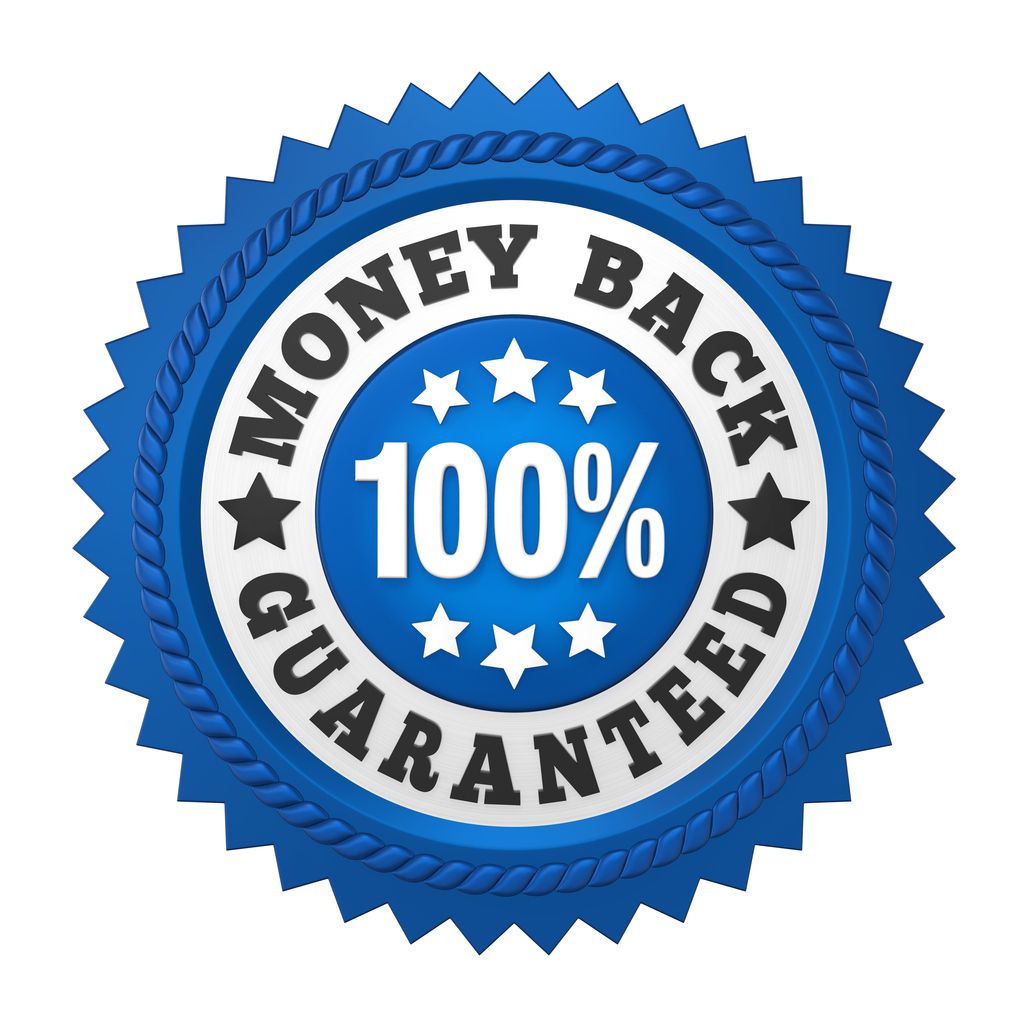 Money Back Guaranteed Label isolated on white background