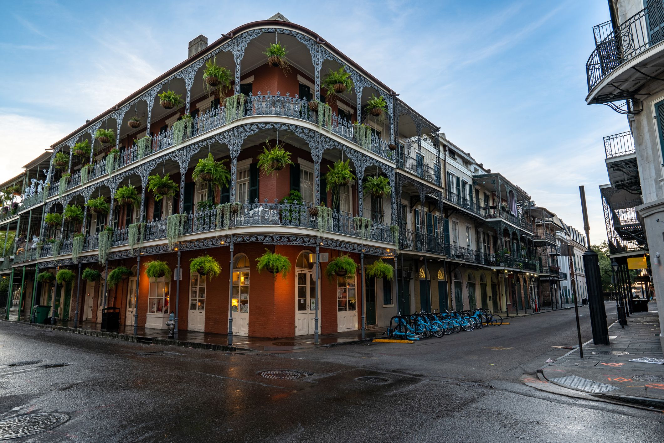 Intersection of St. Peter and Royal Streets in the French Quarter of New Orleans, Louisiana