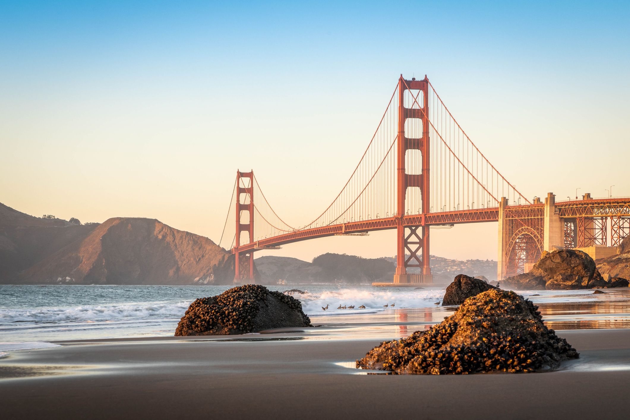 Golden Gate Bridge at Sunset from Baker Beach