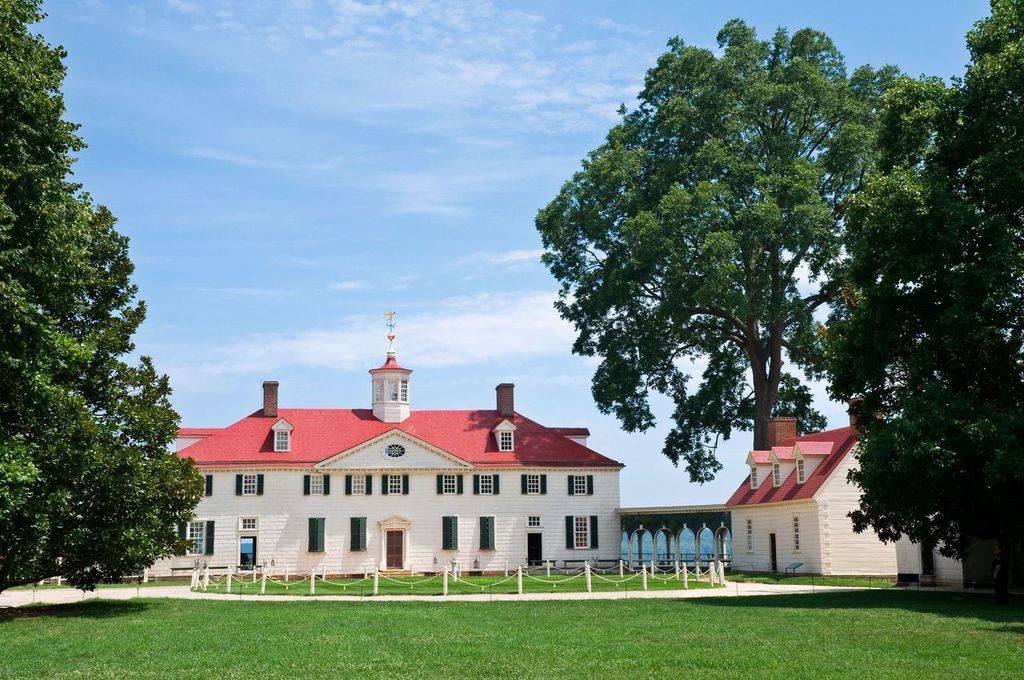 The home of former president of the USA George Washington in Mount Vernon