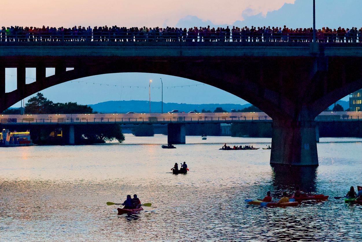 Waiting for the Bats, Congress Avenue Bridge, Austin, Texas