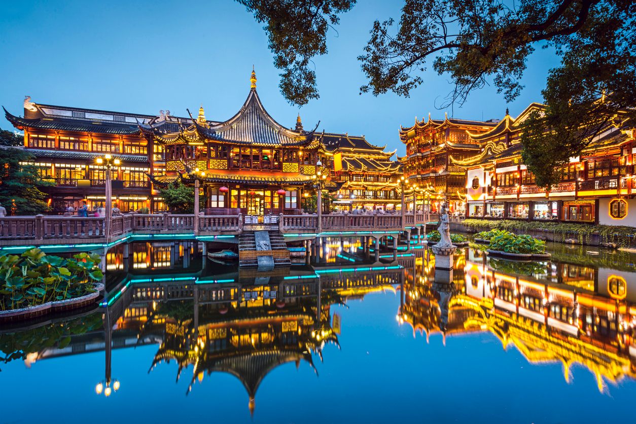 Shanghai, China at Yuyuan Gardens