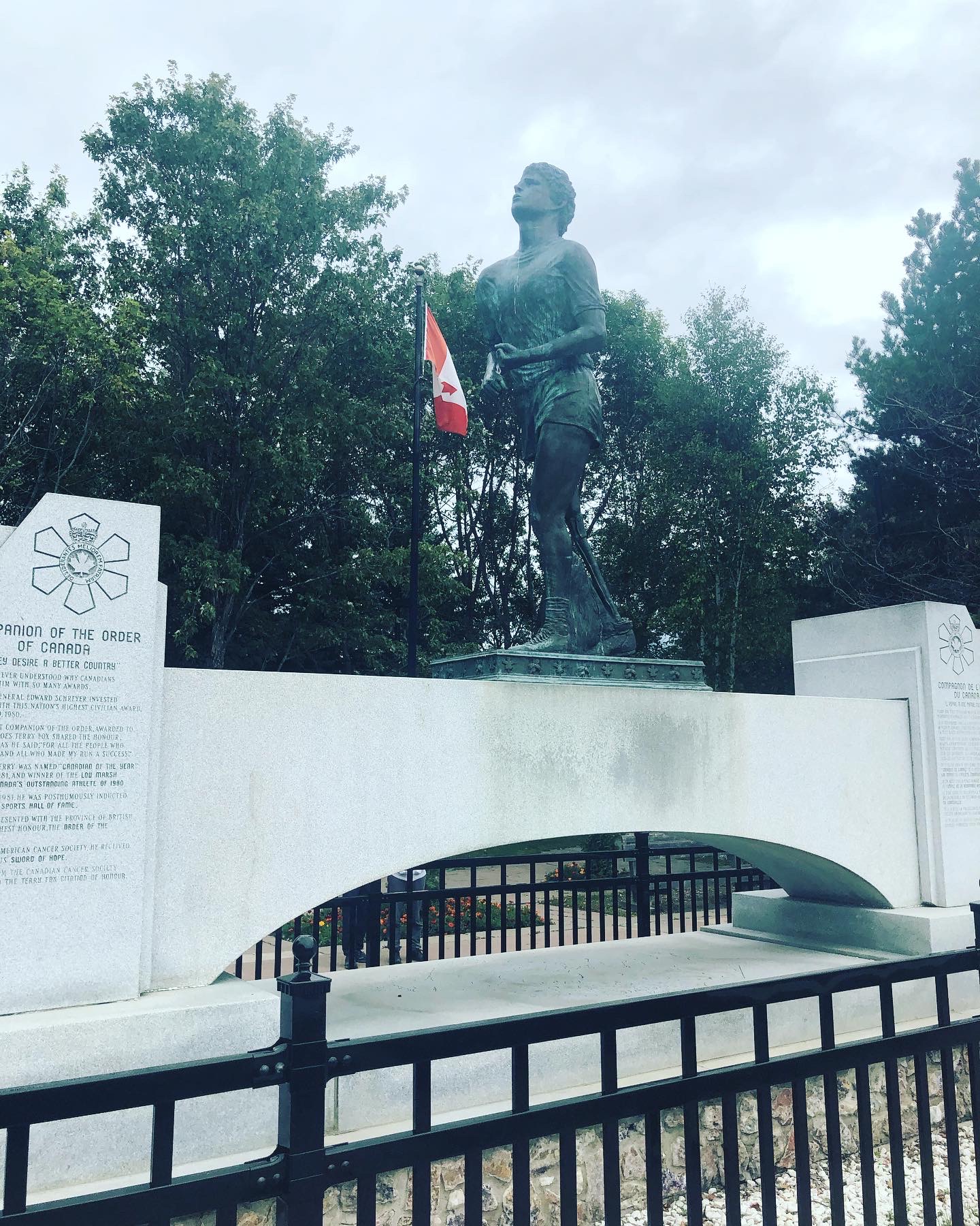 Terry Fox statue in Thunder Bay, Canada