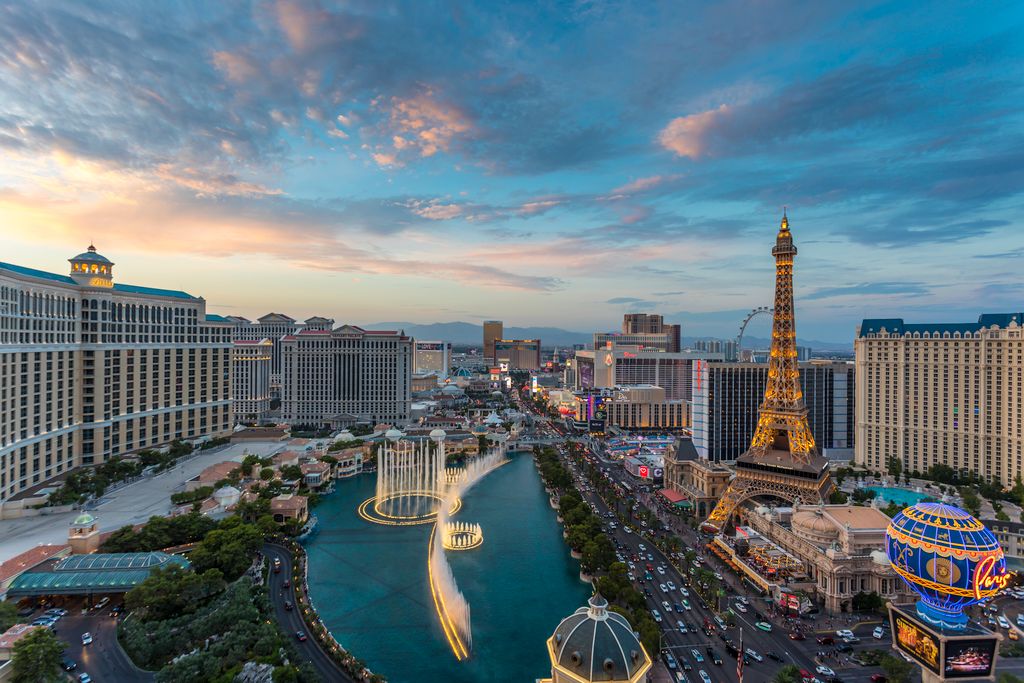 Cityscape Las Vegas Skyline at Sunset