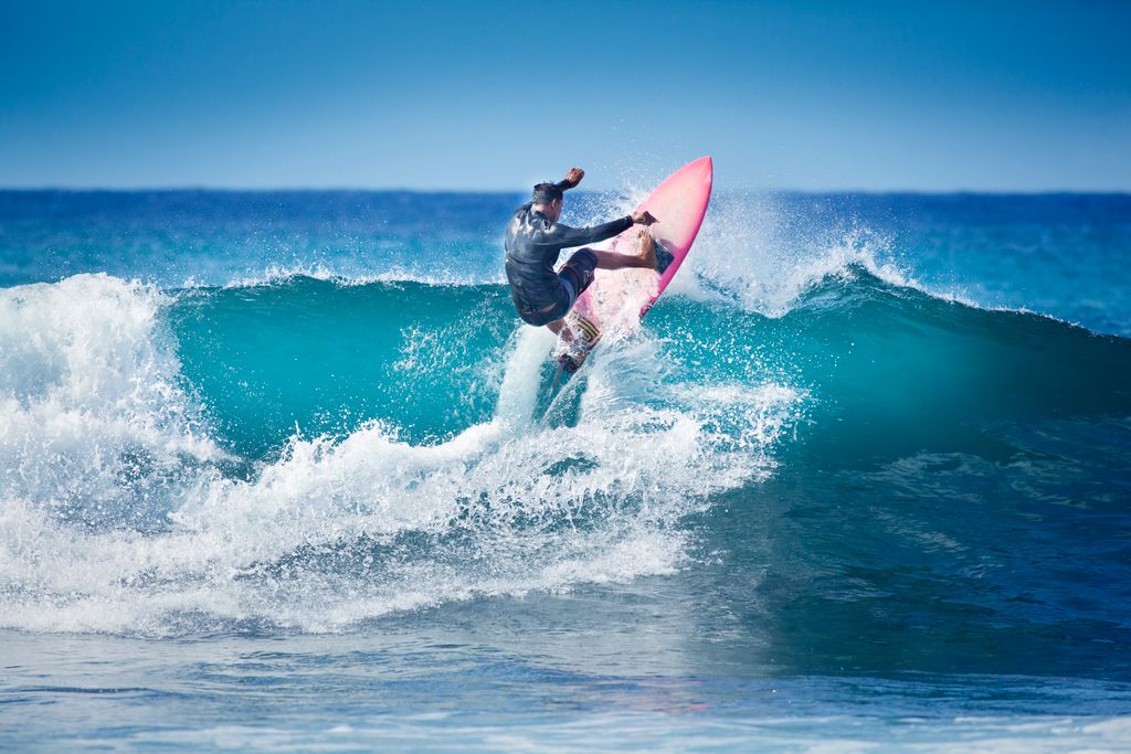 Surfing in Kauai Hawaii