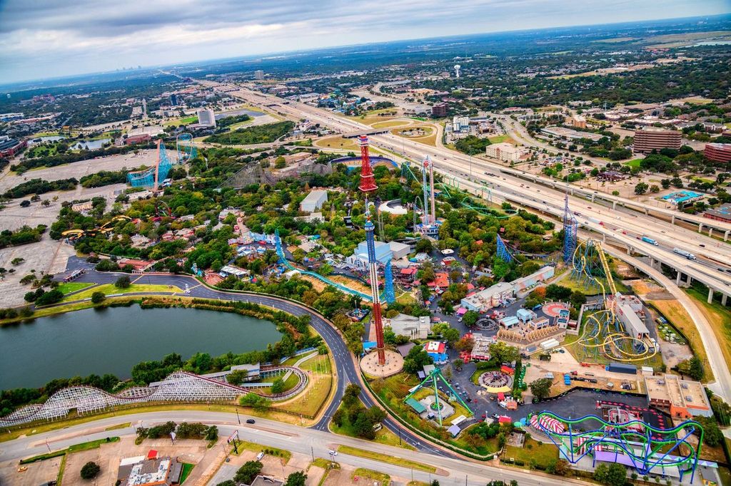 Six Flags Over Texas amusement park located in Arlington just outside of Dallas, Texas