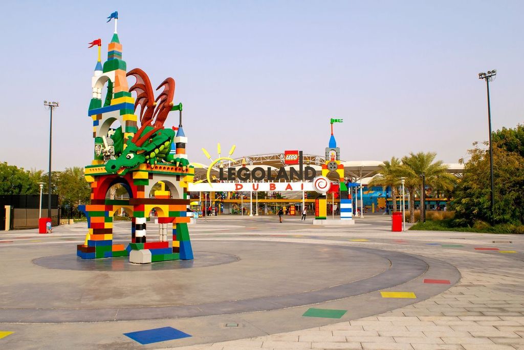 Entrance of Legoland at Dubai Parks and Resorts