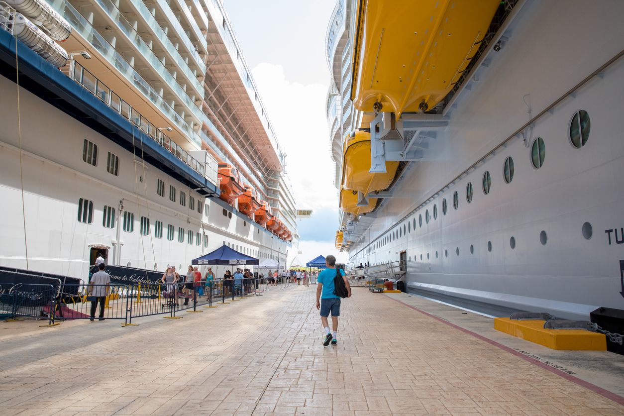 Cruise ships docked in Mexican port