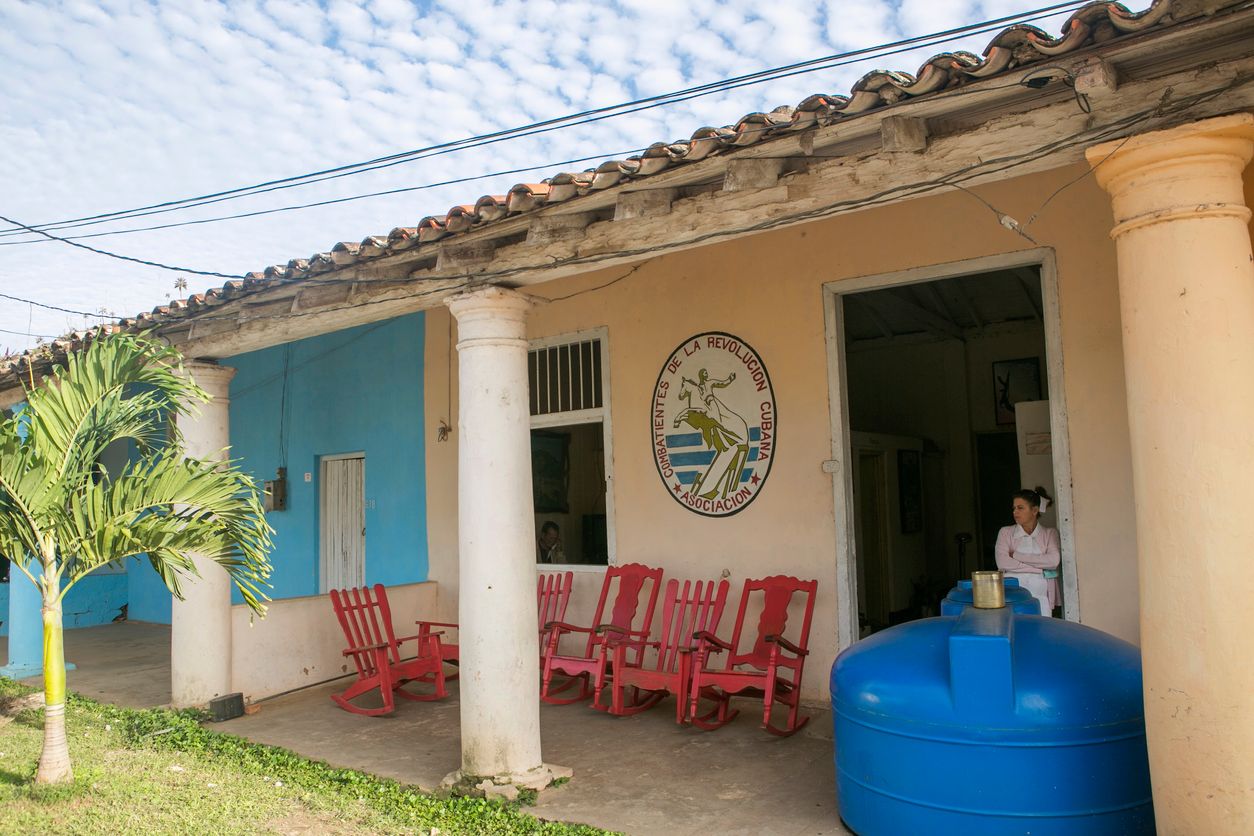Nurse is waiting at medical facility in pinar-del-rio of vinales cuba