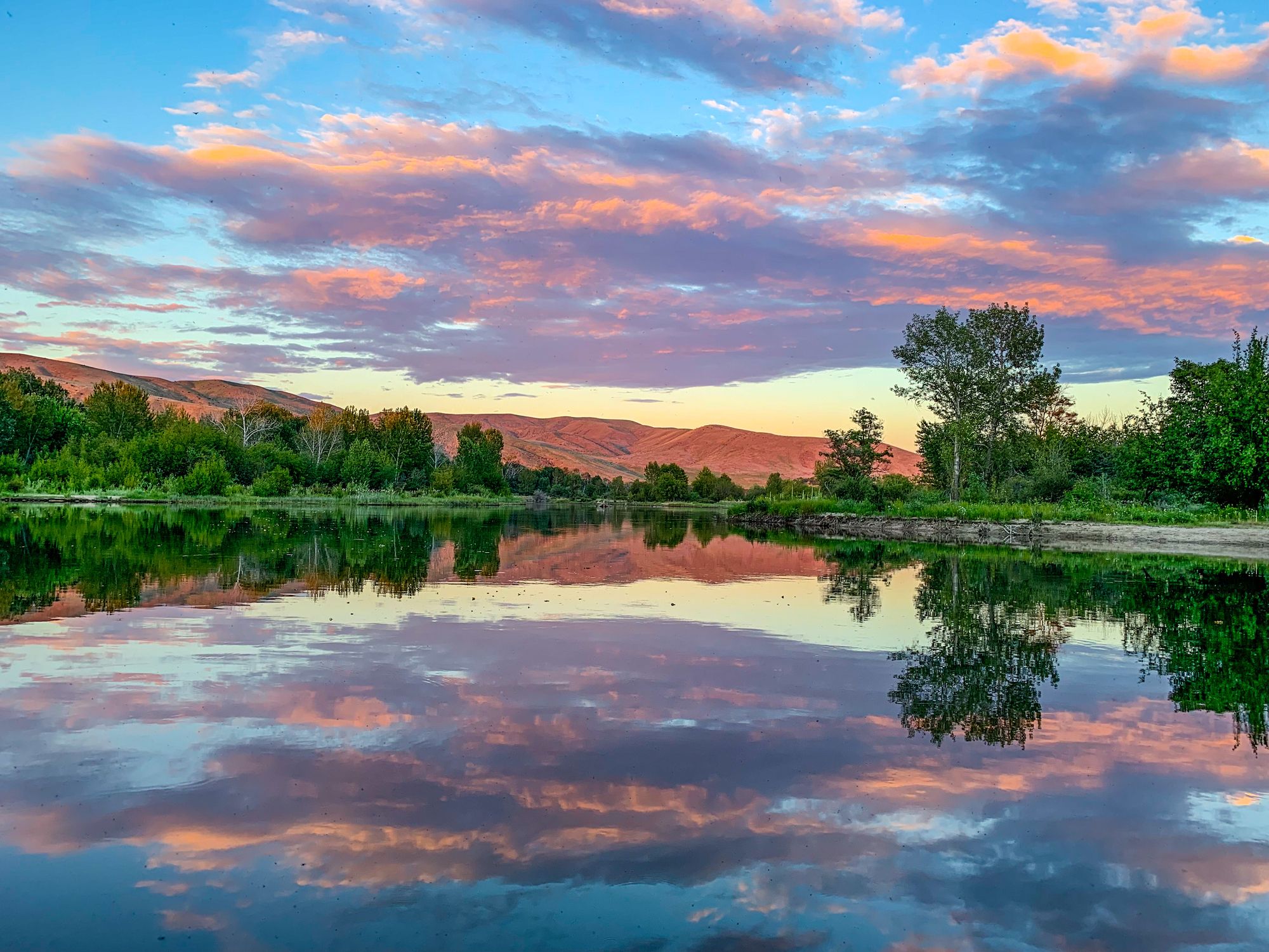 Sunset on the Boise River in southeast Boise, Idaho