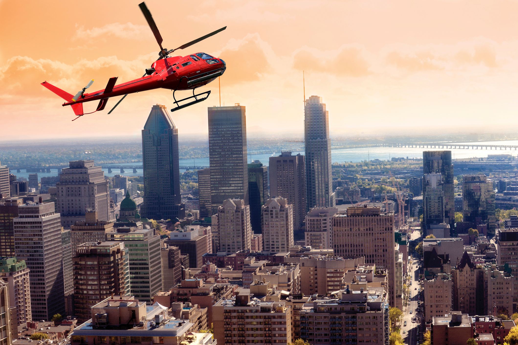 Helicopter tour over Montreal