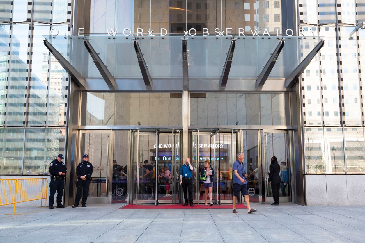 Entrance to One World Observatory in Manhattan
