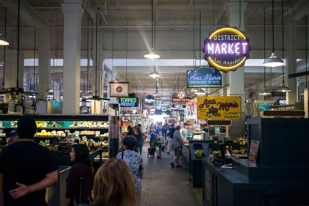 Inside Grand Central Market Los Angeles California
