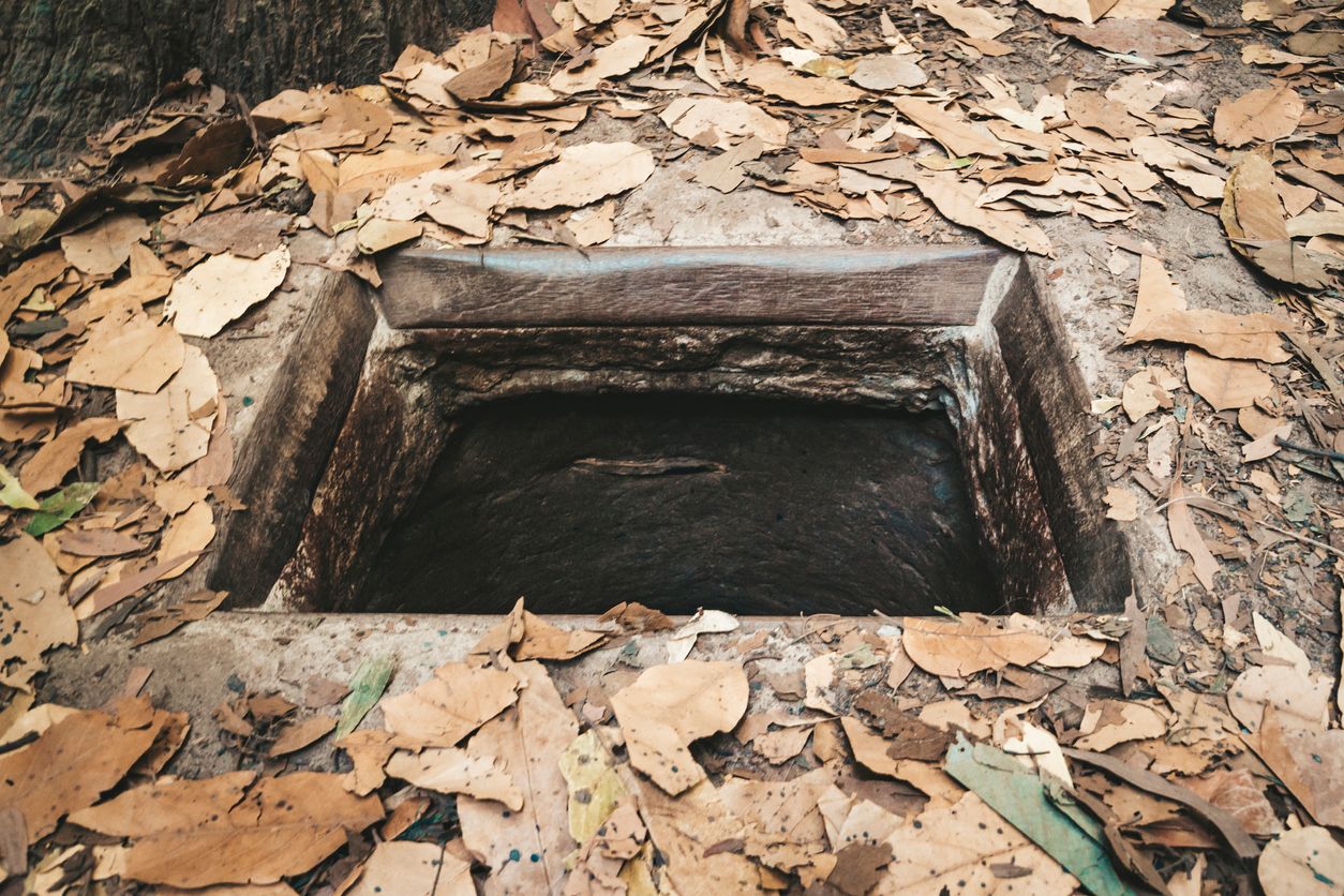 Cu Chi tunnel built by vietnamese guerilla forces during Vietnam war.