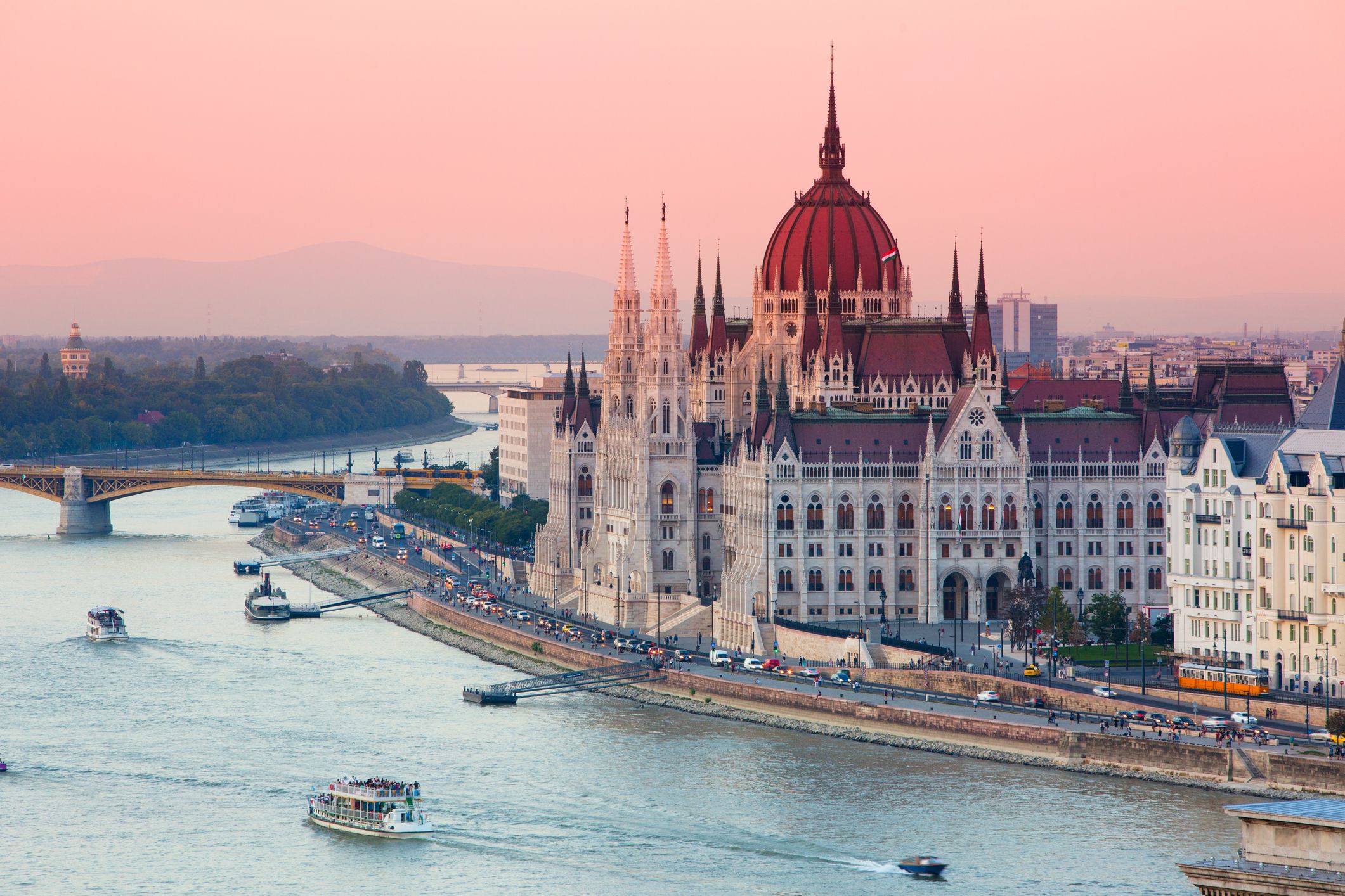 Budapest, Hungarian parliament in sunset