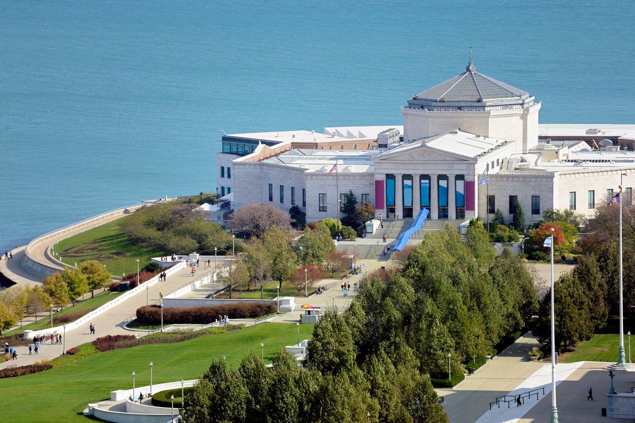Aerial View of Shedd Aquarium, Chicago, Illinois, USA