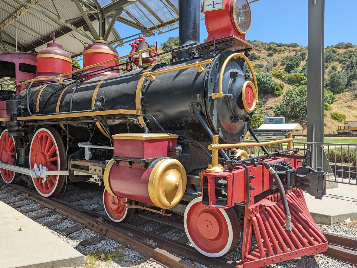 The No. 1 Mariposa Steam Locomotive at Travel Town Museum in Griffith Park, Los Angeles