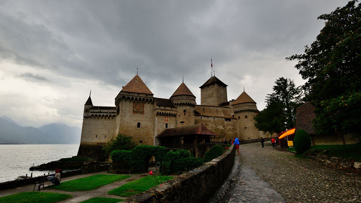 Chillon Castle is a magnificent medieval castle, Montreux, Switzerland