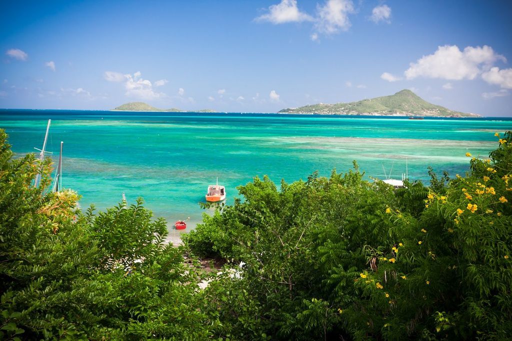 Boats in the Caribbean Sea, Winward village, Carriacou island, Grenada