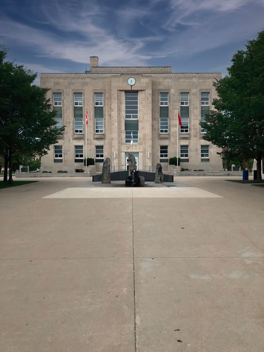 The Huron County Court House in downtown Goderich, Ontario.