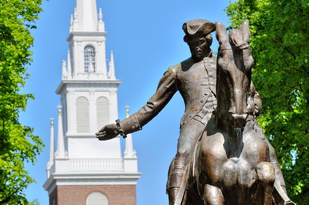 Paul Revere statue in Boston Freedom Trail