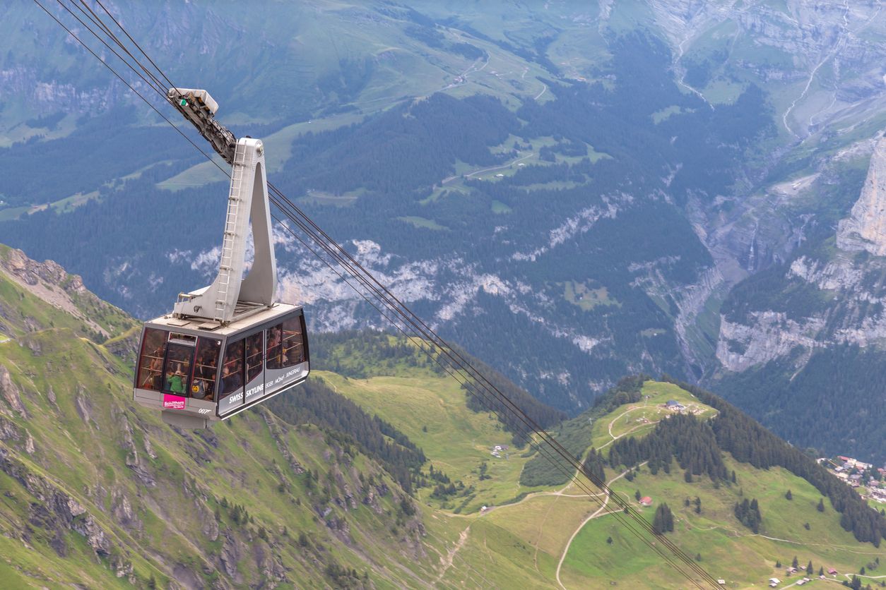 Cablecar to Schilthorn near Jungfrau, Switzerland