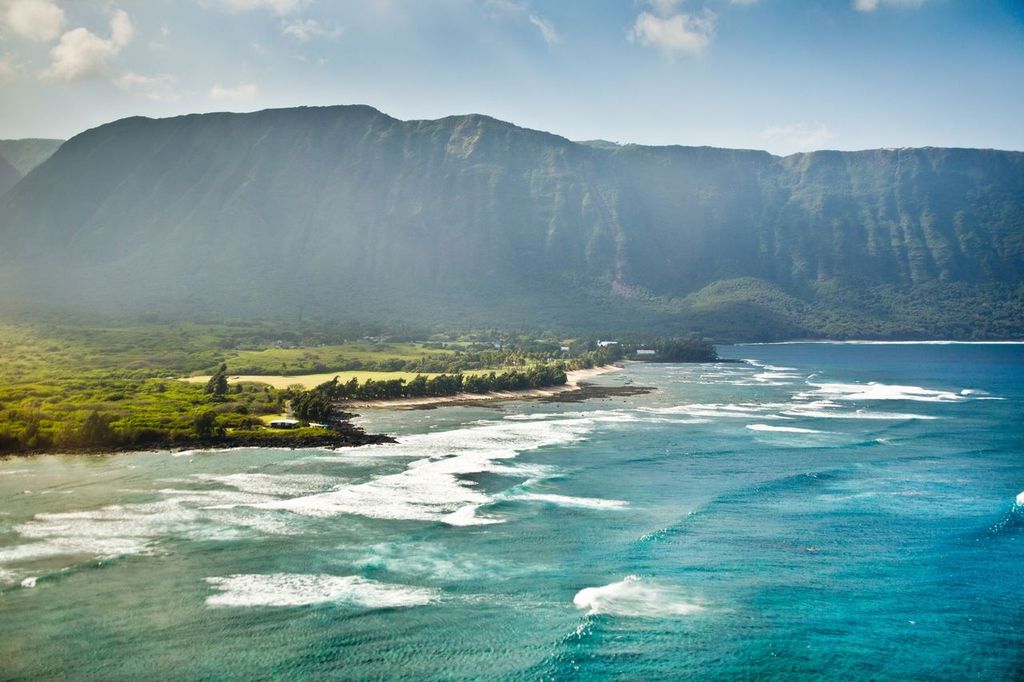 Aerial View of Kalaupapa, Molokai, Hawaii