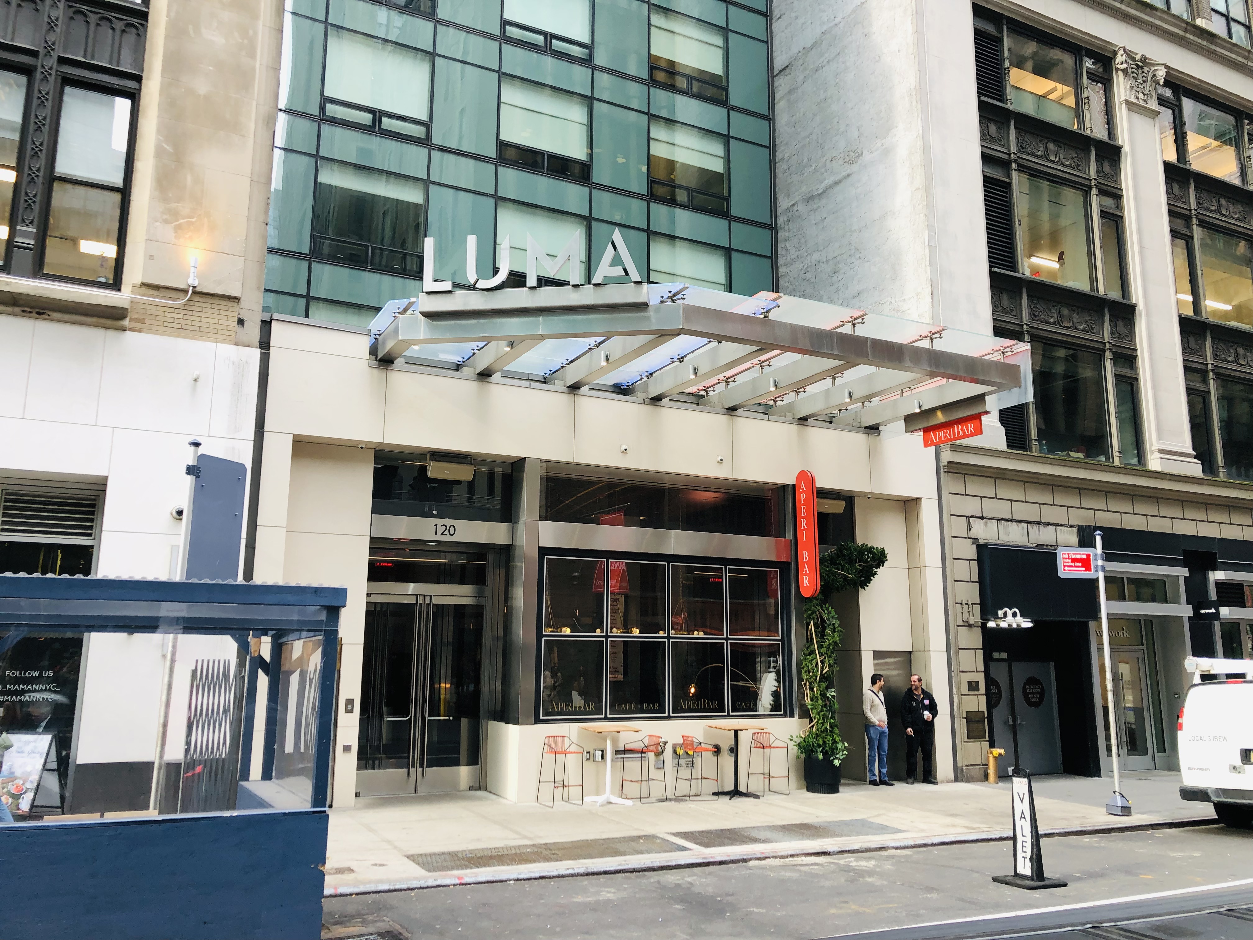 Front entrance of the Luma Hotel in Manhattan
