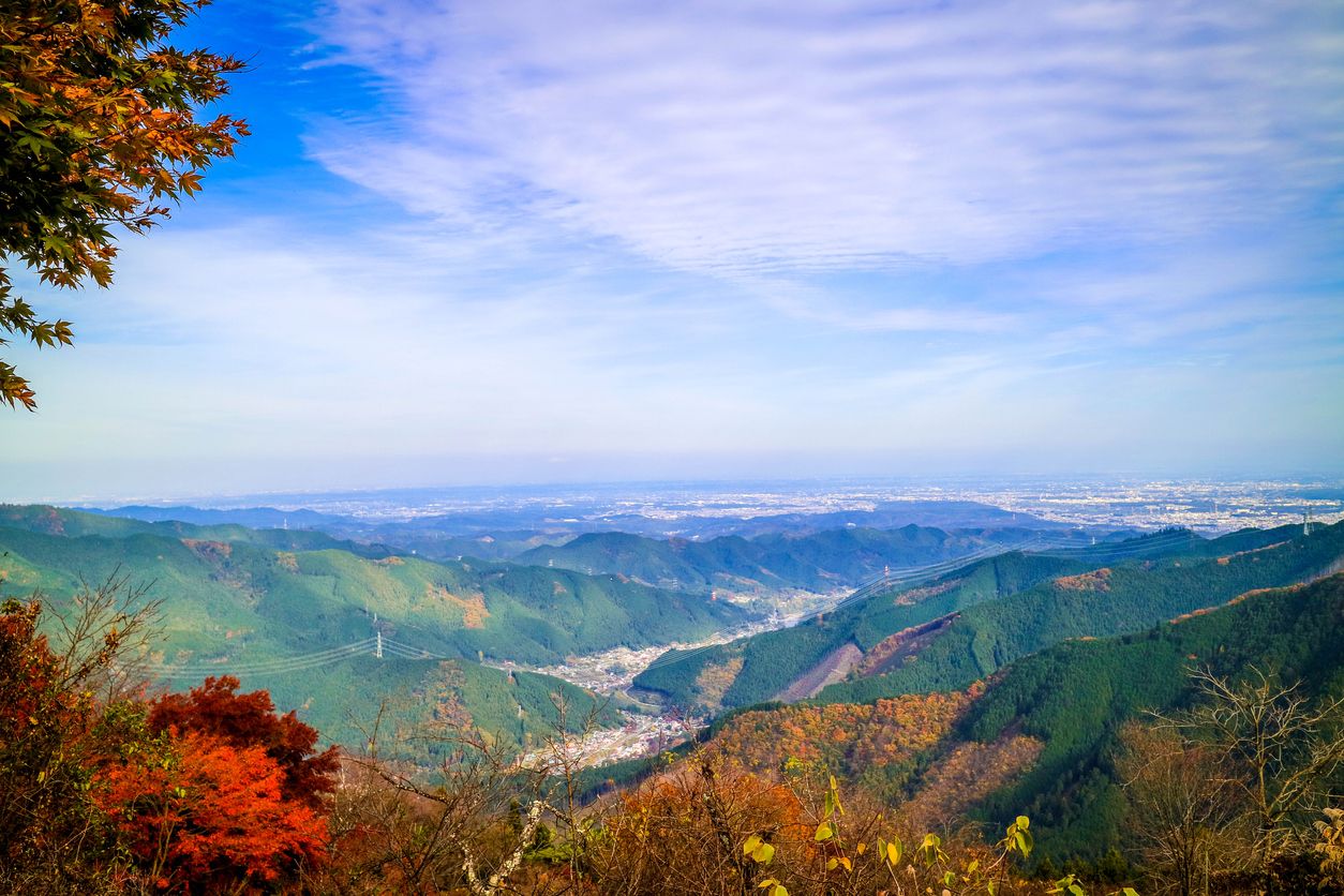 View from top of Mount Mitake in Japan
