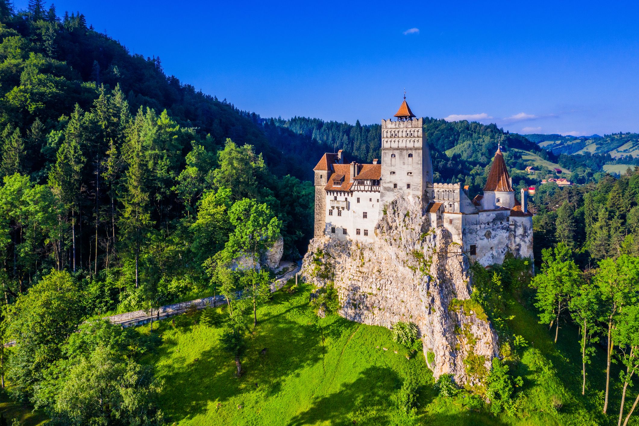 The medieval Castle of Bran, known for the myth of Dracula in Brasov, Transylvania, Romania