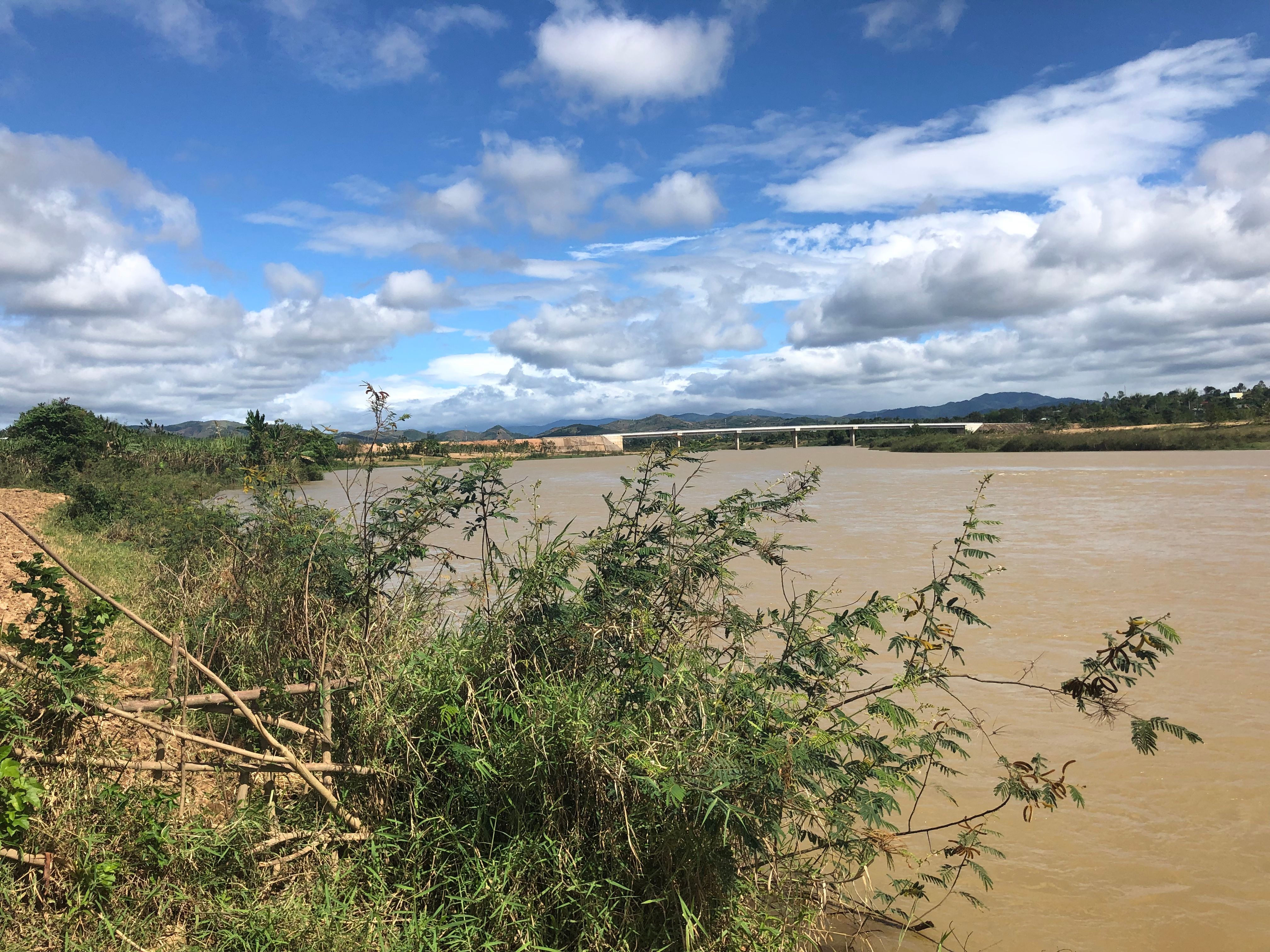 Dak Bla River view from farm in Kon Tum, Vietnam