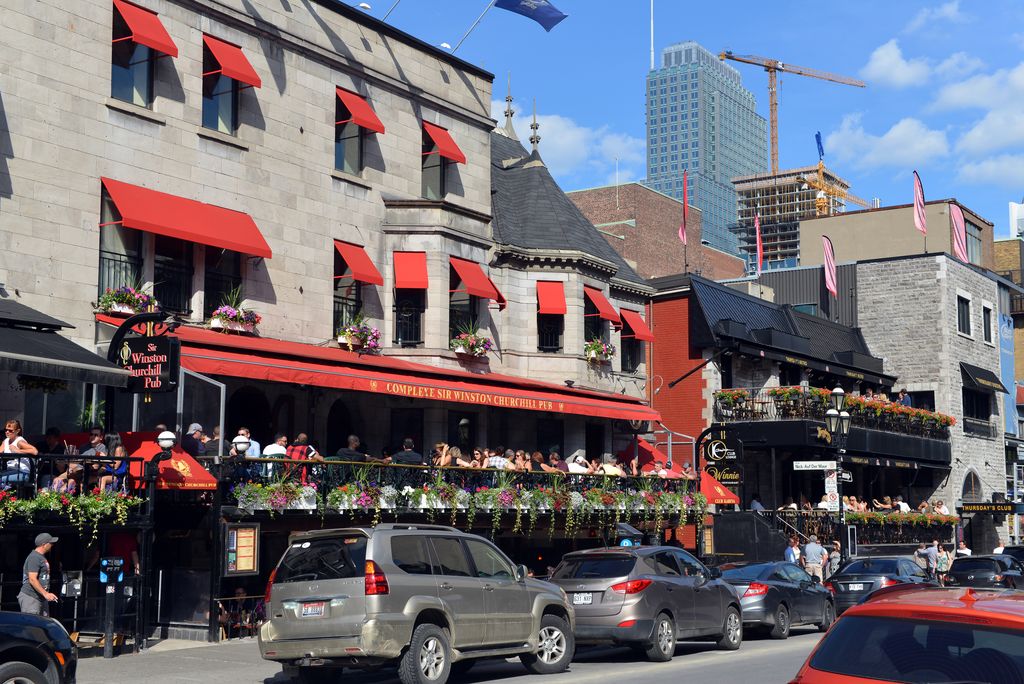 Sir Winston Churchill Pub on Crescent Street in Montreal.